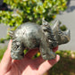 Hand Carved Pyrite Triceratop For Decoration And Gift