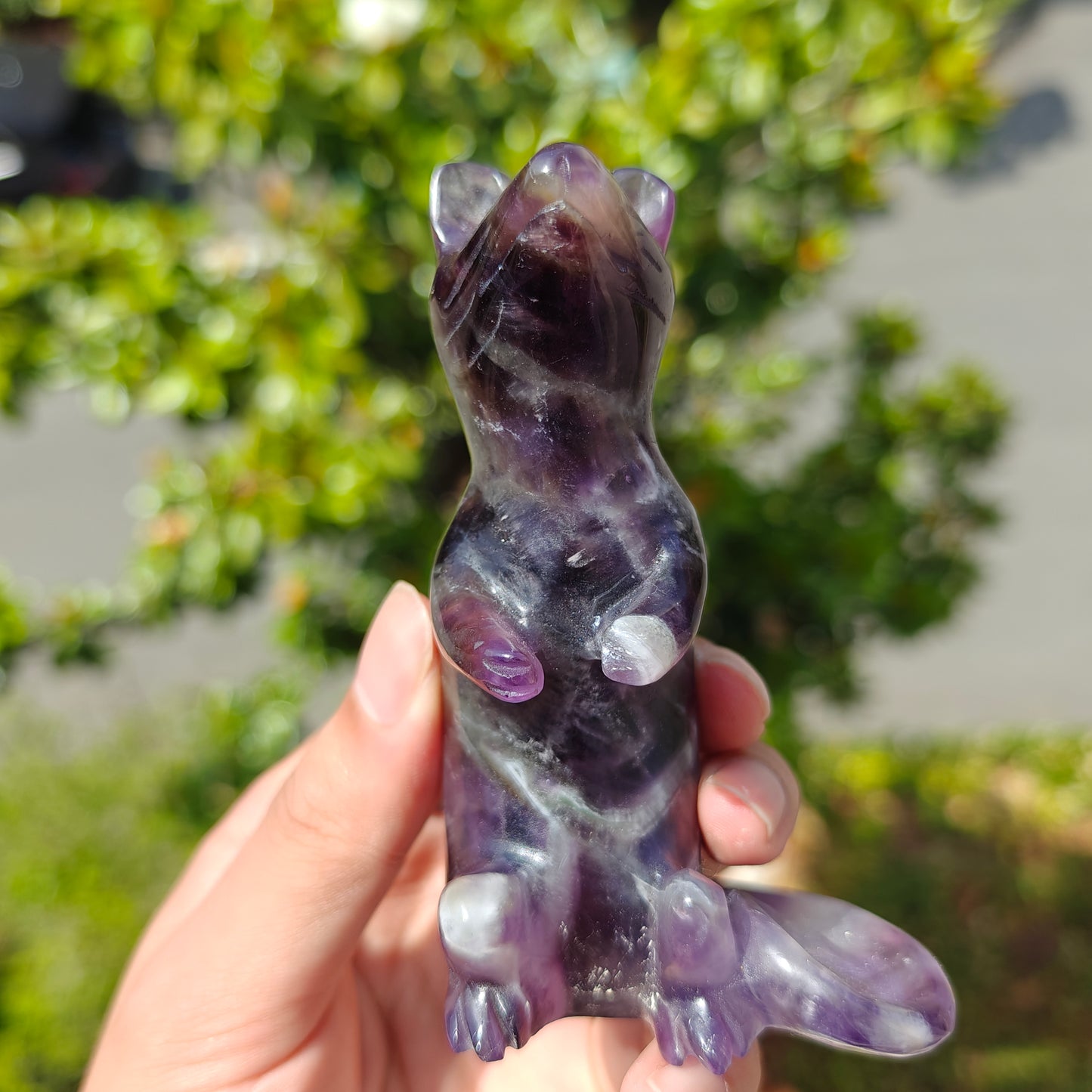 Hand Carved Dream Amethyst Mouse For Decoration And Gift