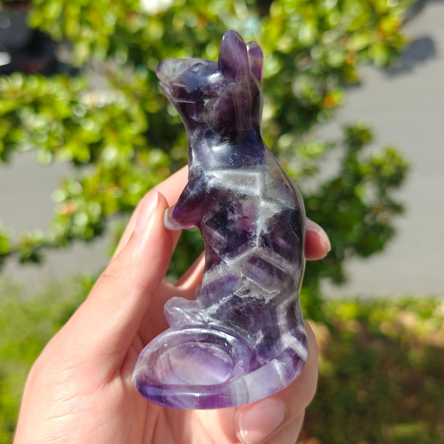 Hand Carved Dream Amethyst Mouse For Decoration And Gift