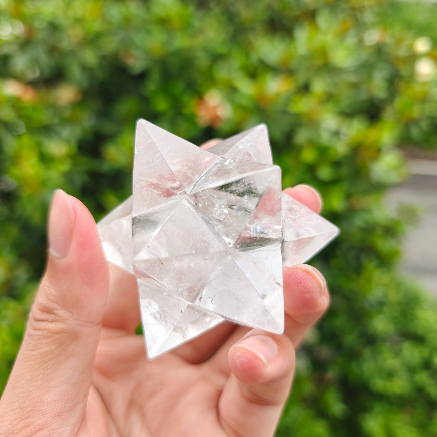 Hand Carved White Quartz Merkabah For Decoration And Gift