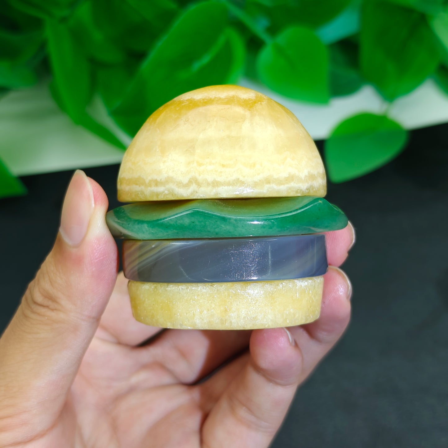 Hand Carved Mixed Material Hamburger For Decoration And Gift