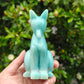 Hand Carved Amazonite Fox For Decoration And Gift