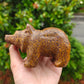 Hand Carved Mariam Jasper Bear For Decoration And Gift