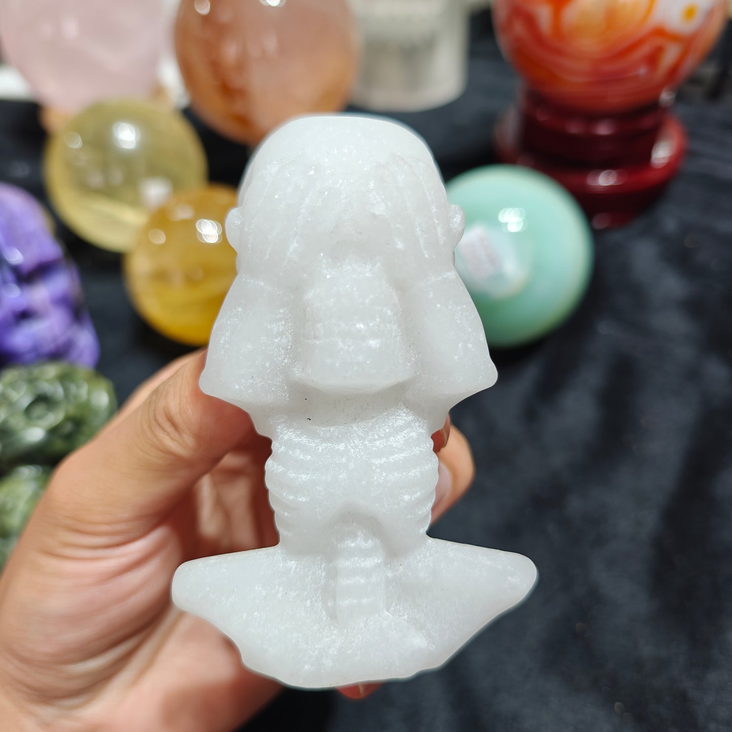 Hand Carved White Jade Skeleton For Decoration And Gift