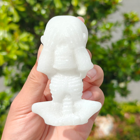 Hand Carved White Jade Skeleton For Decoration And Gift