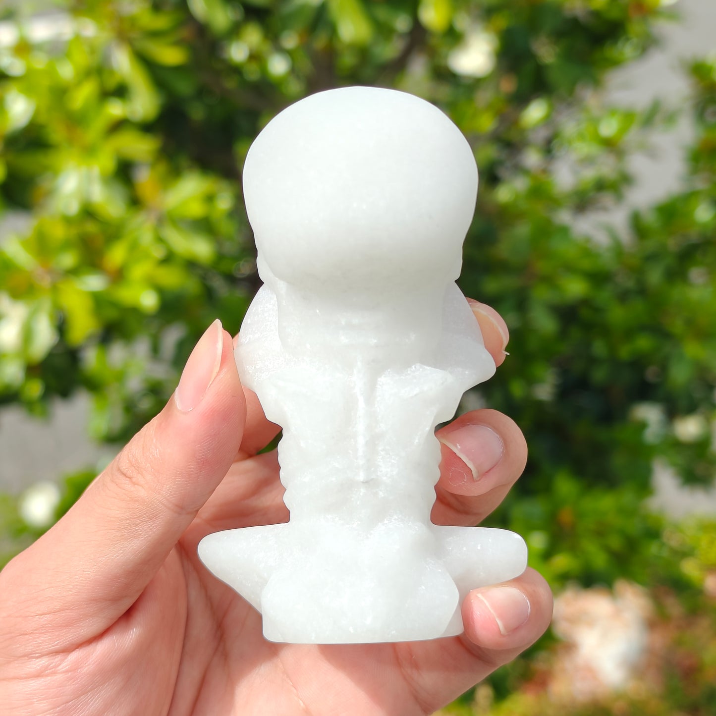 Hand Carved White Jade Skeleton For Decoration And Gift