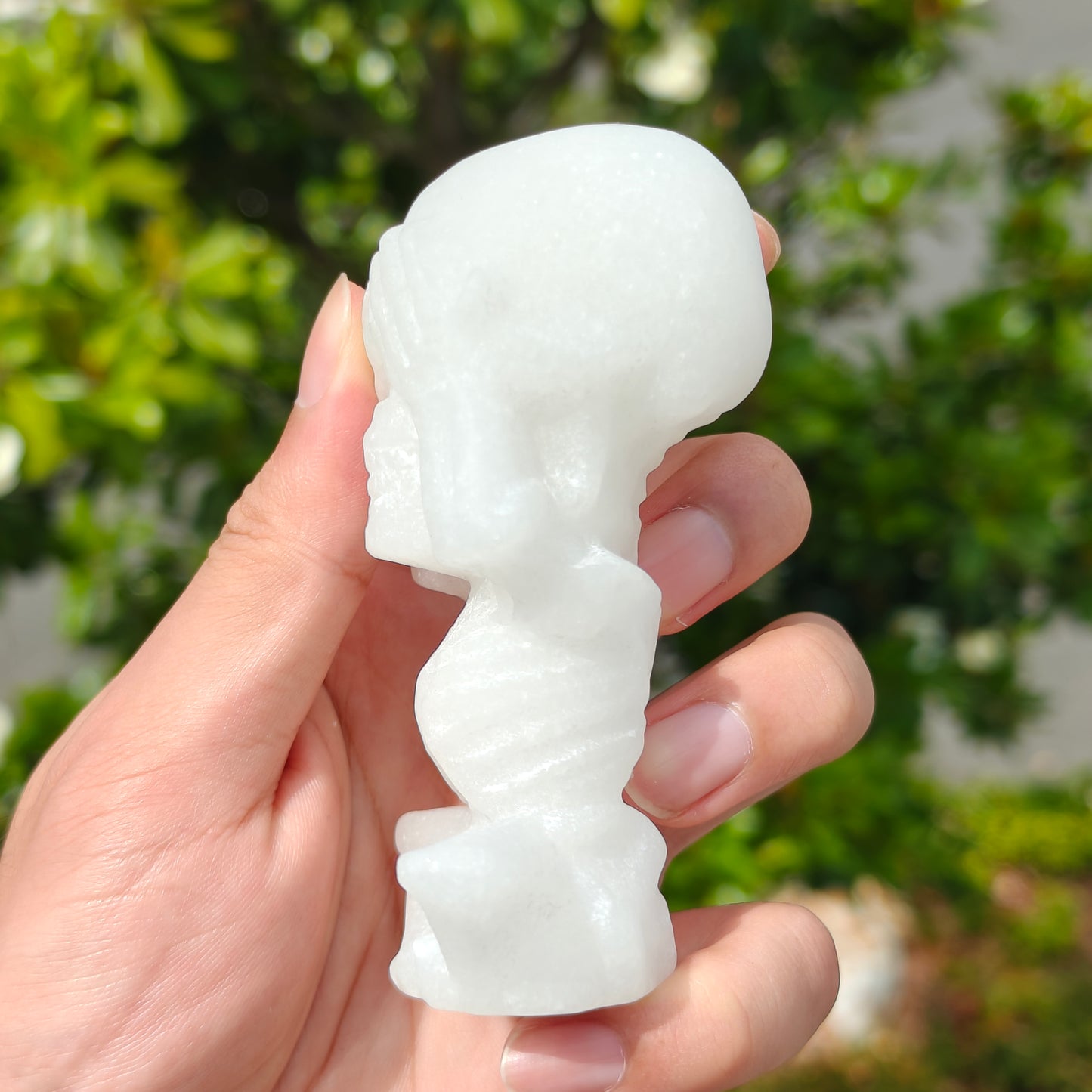 Hand Carved White Jade Skeleton For Decoration And Gift