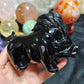 Hand Carved Black Obsidian Wild Boar For Decoration And Gift