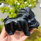 Hand Carved Black Obsidian Wild Boar For Decoration And Gift