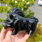 Hand Carved Black Obsidian Wild Boar For Decoration And Gift