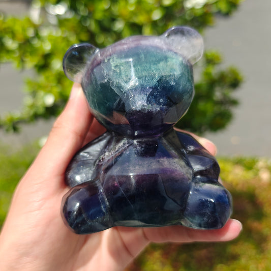 Hand Carved Fluorite Teddy Bear For Decoration And Gift