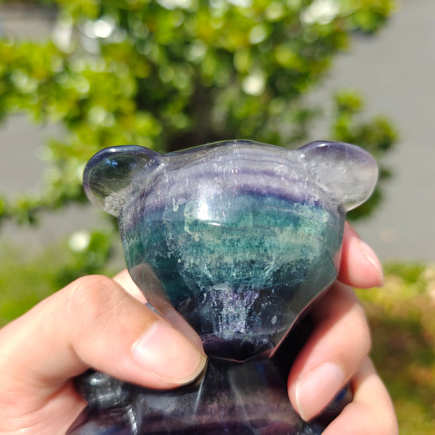 Hand Carved Fluorite Teddy Bear For Decoration And Gift