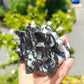 Hand Carved Black And White Zebra Jasper Dragon Head For Decoration And Gift