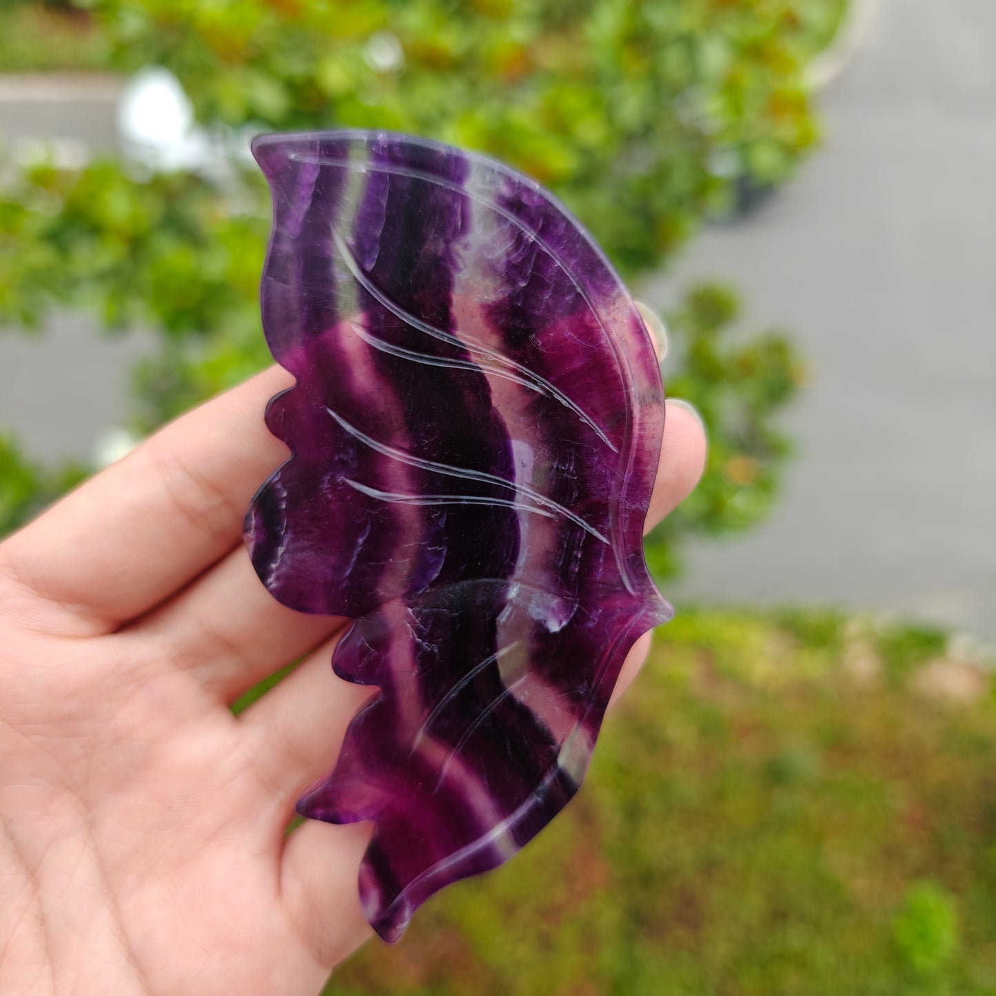 Hand Carved Rainbow Fluorite Butterfly For Decoration And Gift