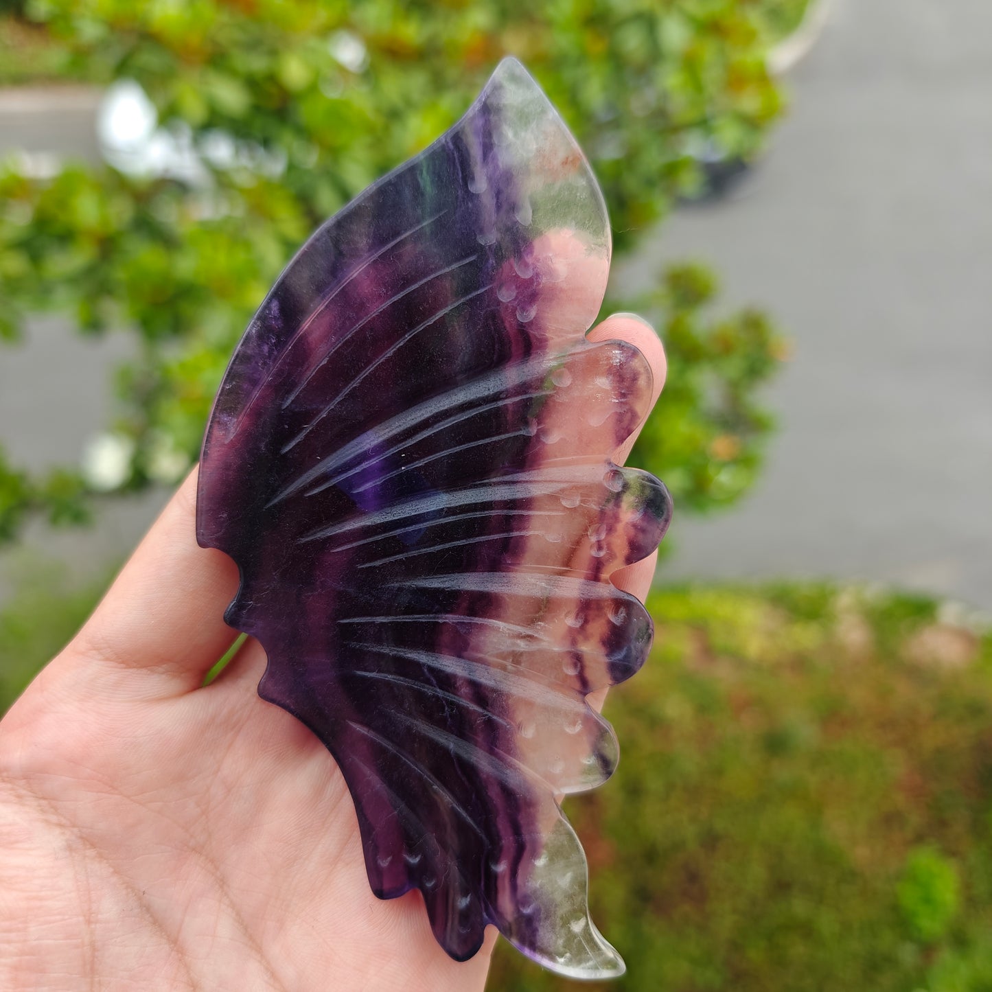 Hand Carved Rainbow Fluorite Butterfly For Decoration And Gift