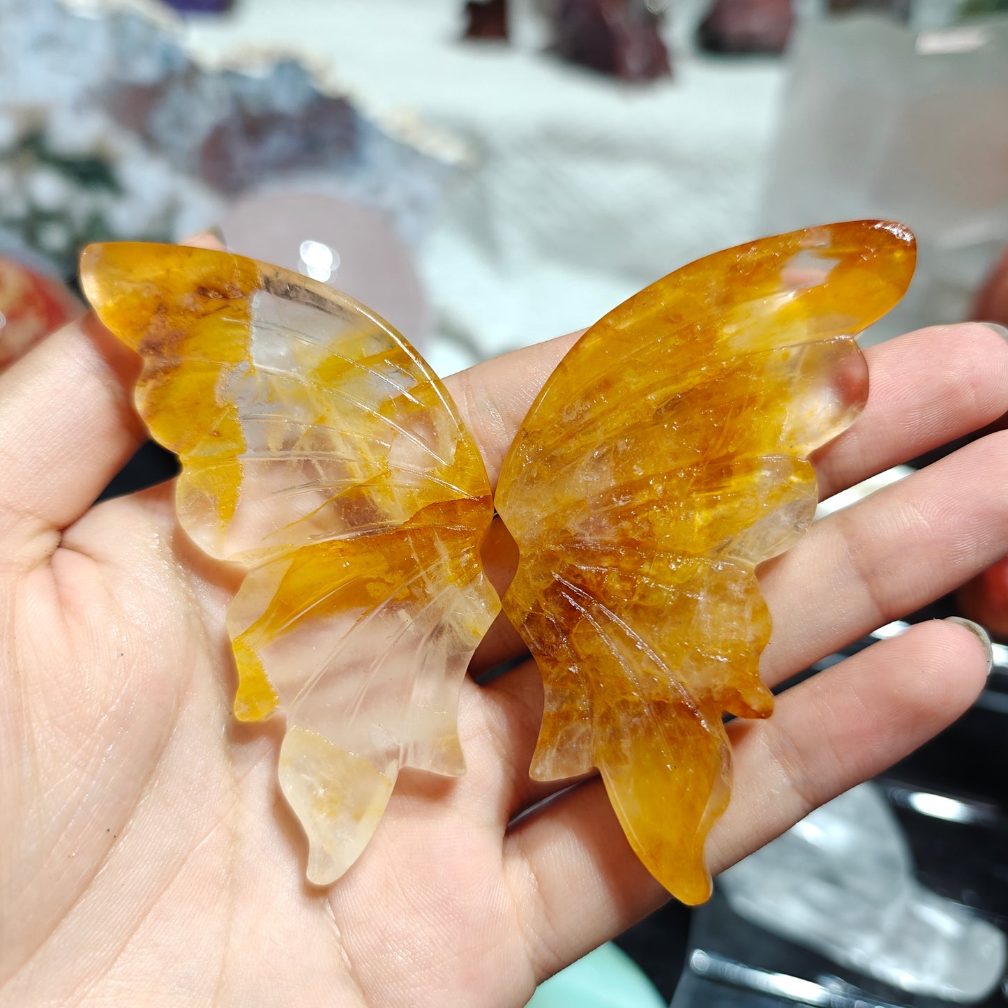 Hand Carved Golden Healer Butterfly For Decoration And Gift