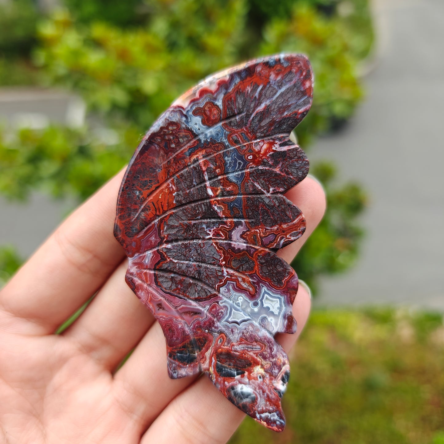 Hand Carved Mexican Agate Butterfly For Decoration And Gift