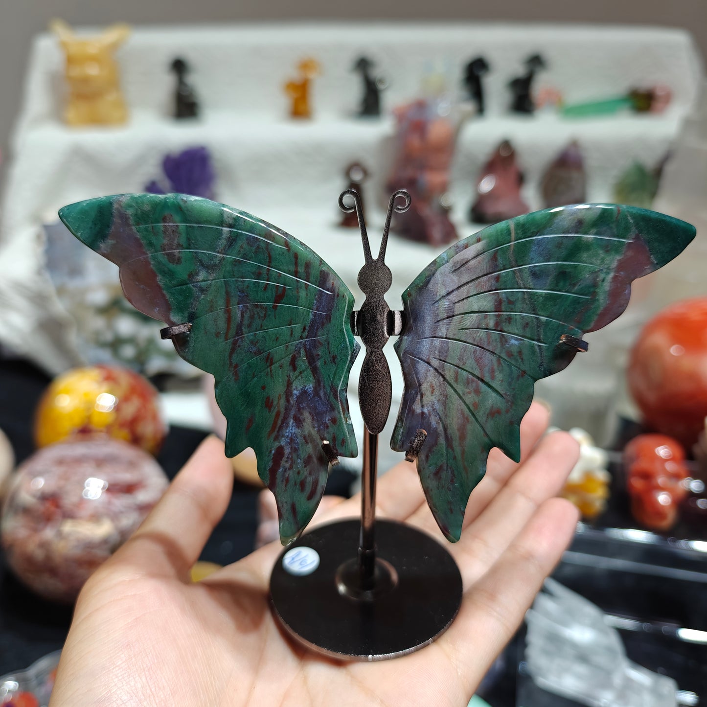 Hand Carved Ocean Jasper Butterfly For Decoration And Gift