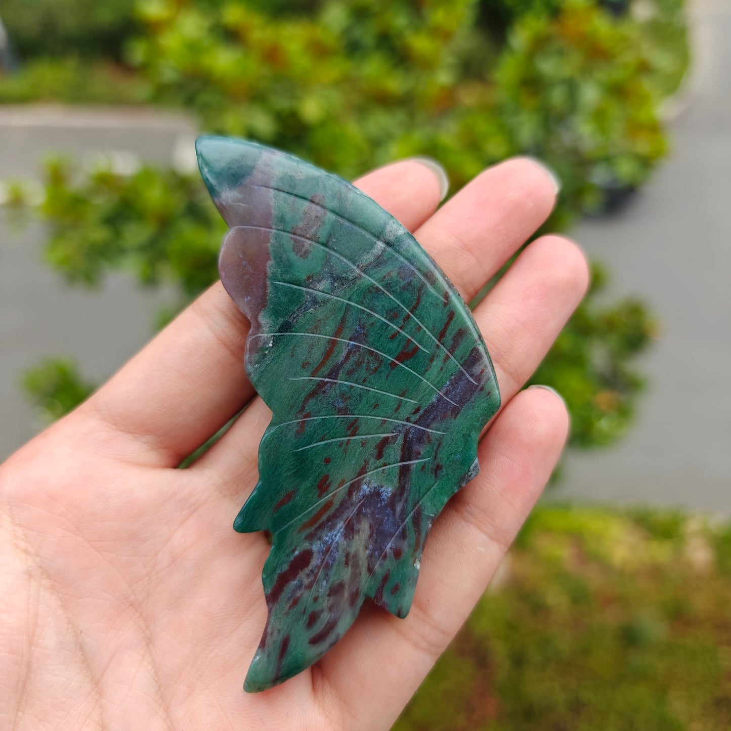 Hand Carved Ocean Jasper Butterfly For Decoration And Gift