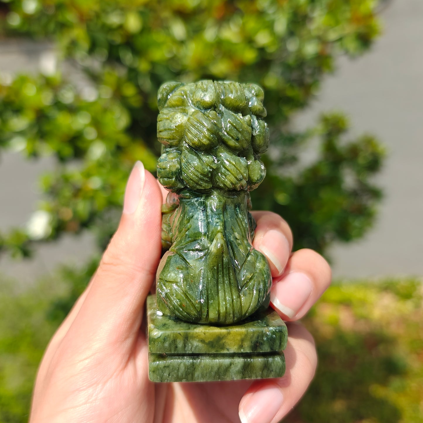 Hand Carved Xiuyan Jade Lion For Decoration And Gift