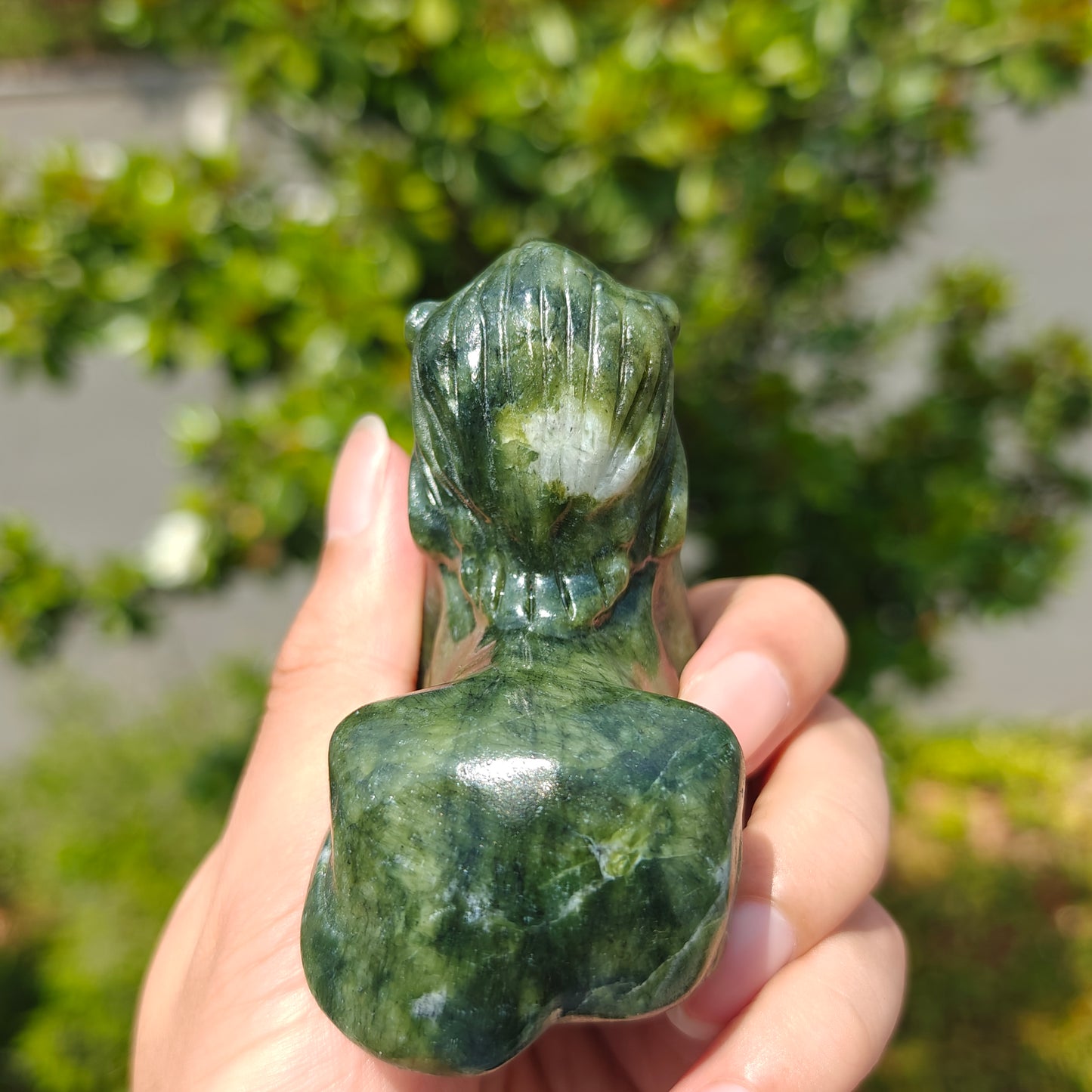 Hand Carved Xiuyan Jade Lion For Decoration And Gift