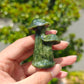 Hand Carved Xiuyan Jade Mushroom For Decoration And Gift