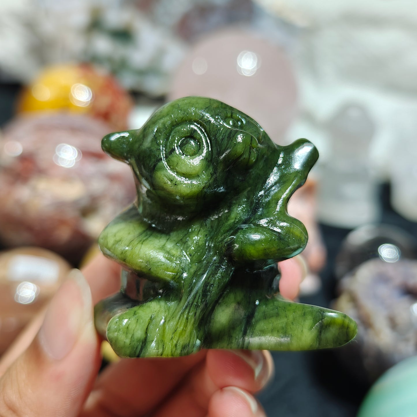 Hand Carved Xiuyan Jade Panda For Decoration And Gift