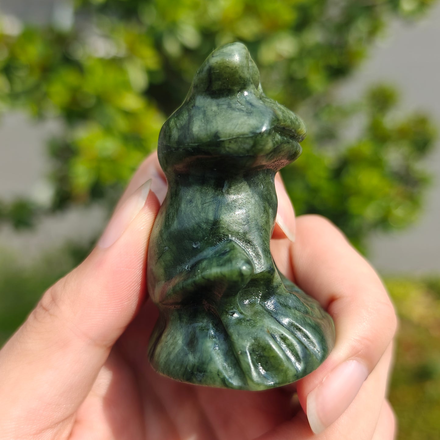 Hand Carved Xiuyan Jade Frog For Decoration And Gift