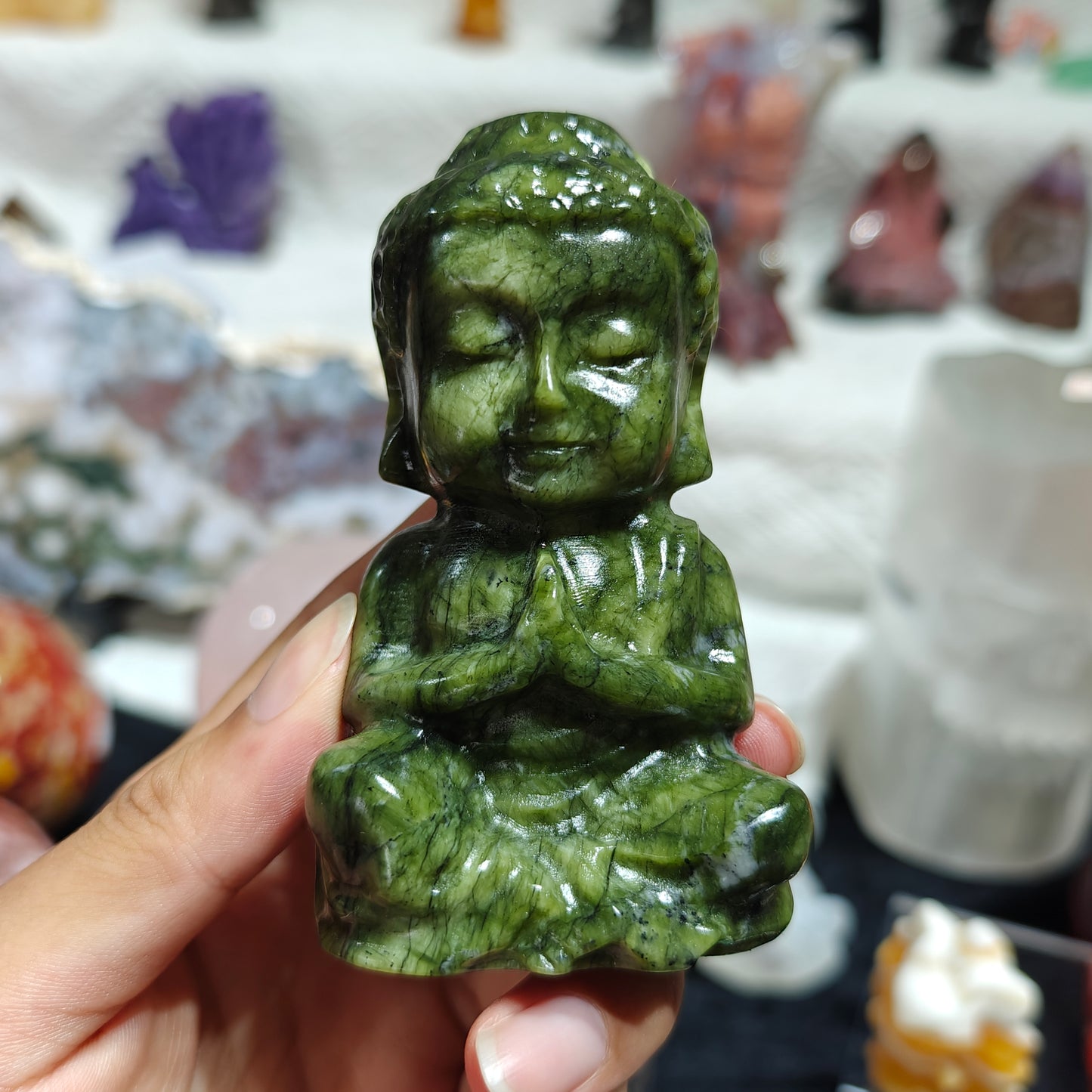 Hand Carved Xiuyan Kade Buddha For Decoration And Gift