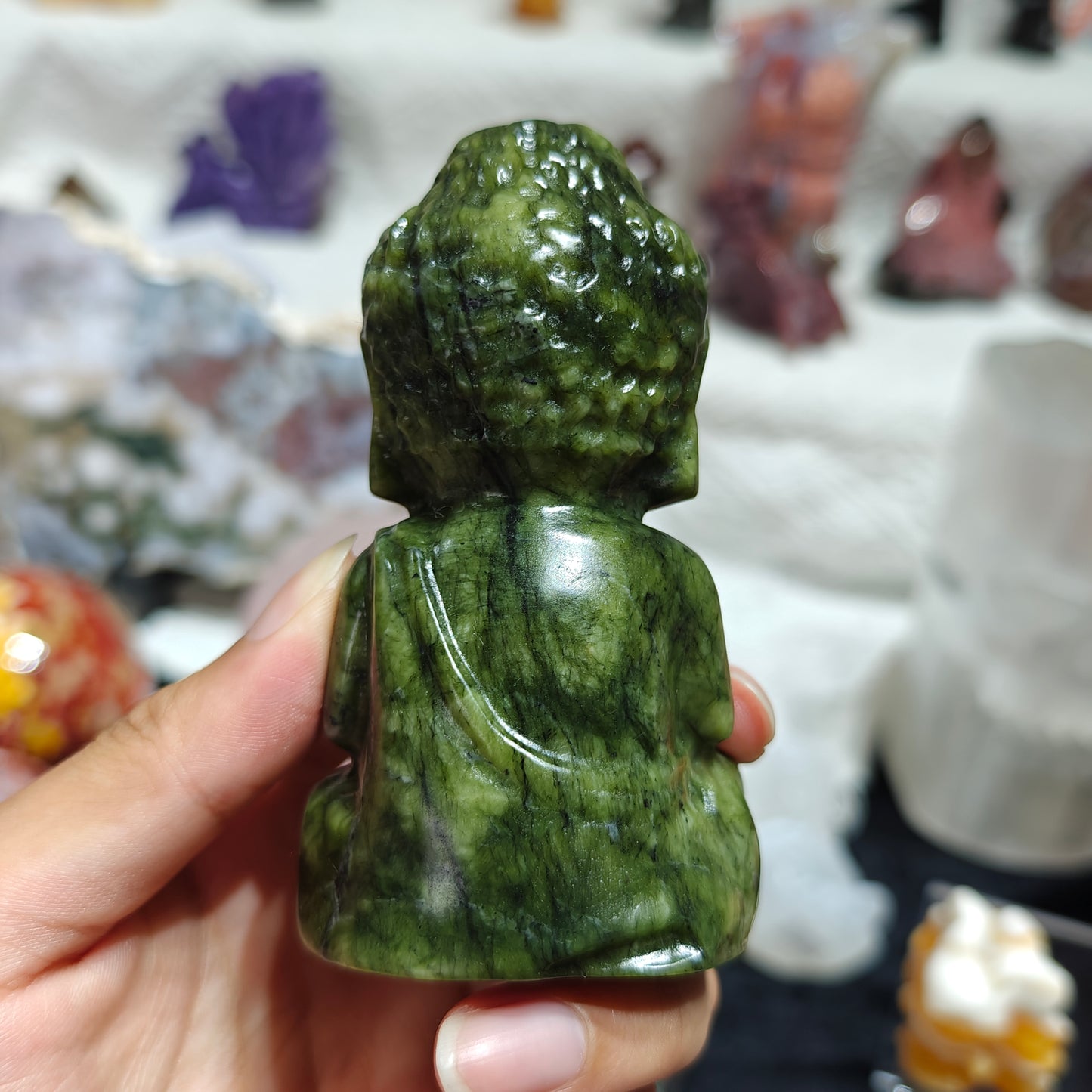 Hand Carved Xiuyan Kade Buddha For Decoration And Gift