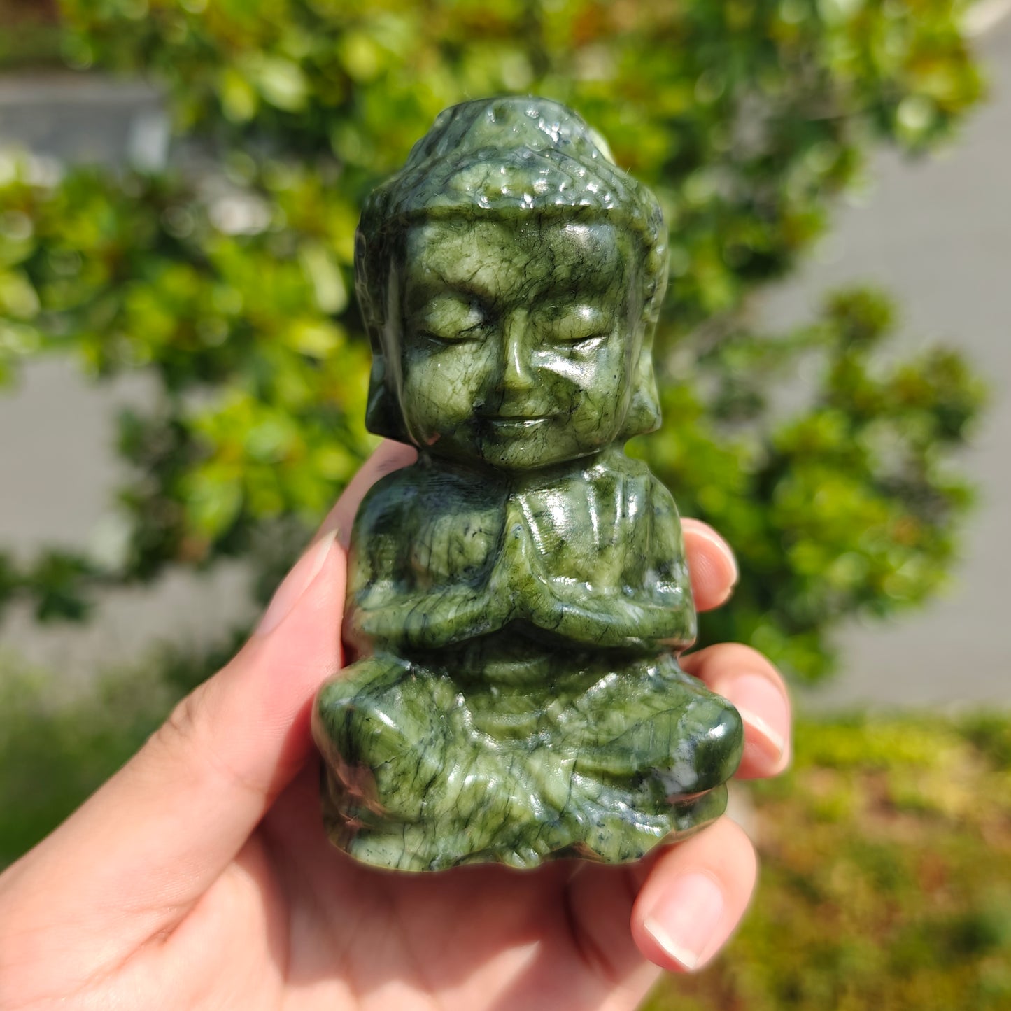 Hand Carved Xiuyan Kade Buddha For Decoration And Gift