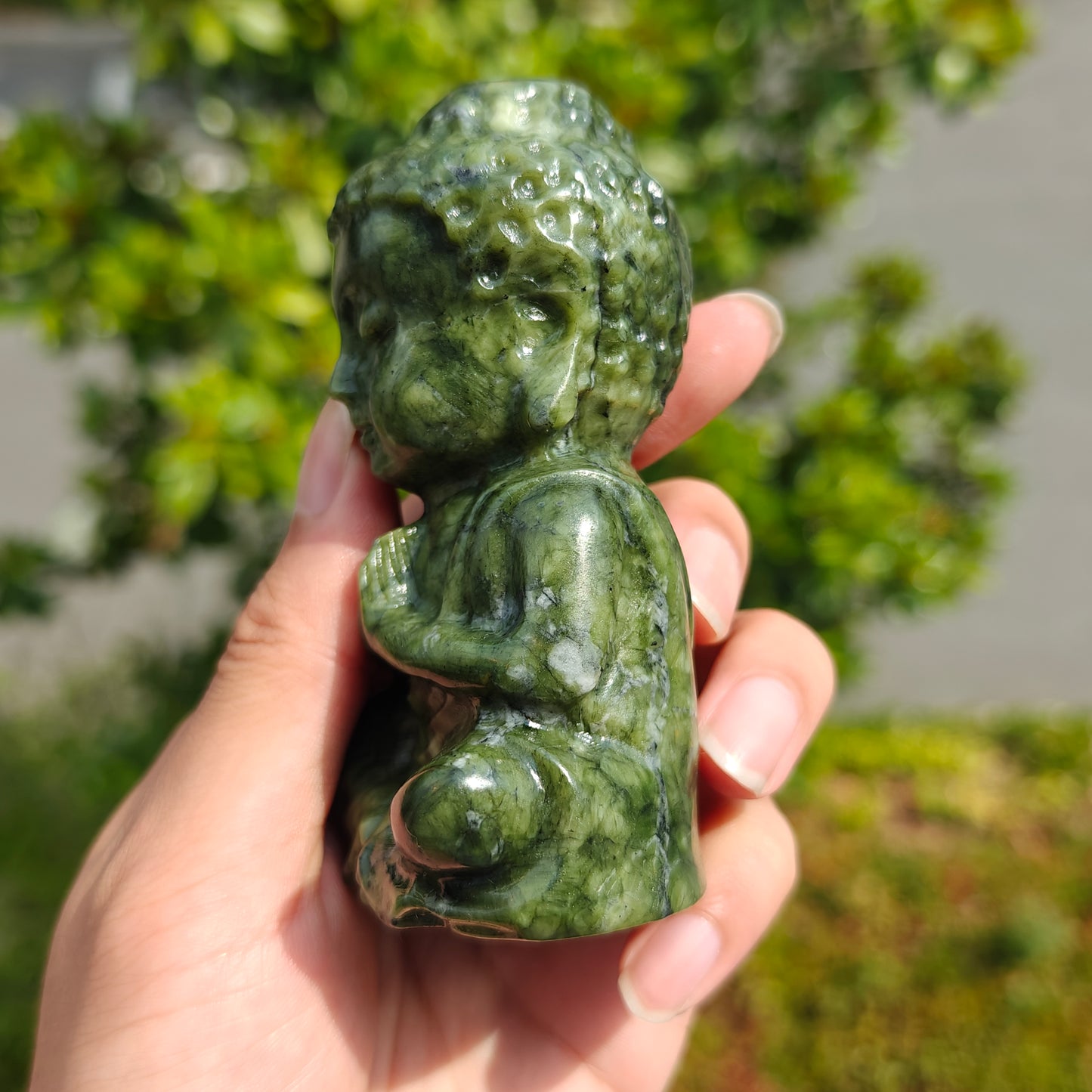 Hand Carved Xiuyan Kade Buddha For Decoration And Gift