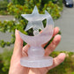 Hand Carved Light Fluorite Moon And Star For Decoration And Gift