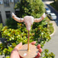 Hand Carved Flower Agate Bull Head For Decoration And Gift