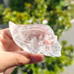 Hand Carved Clear Quartz Long Hair Skull For Decoration And Gift