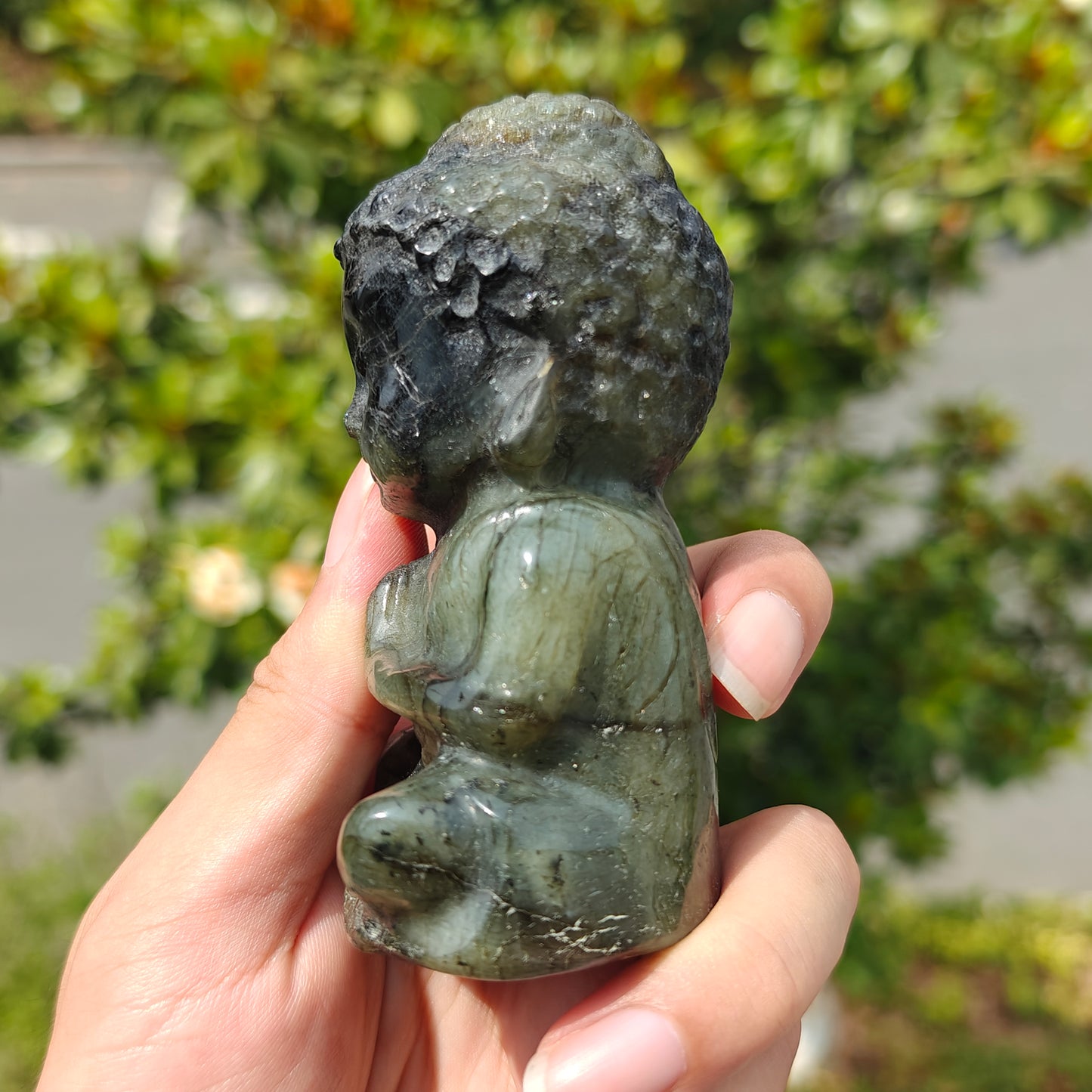 Hand Carved Labradorite Buddha For Decoration And Gift