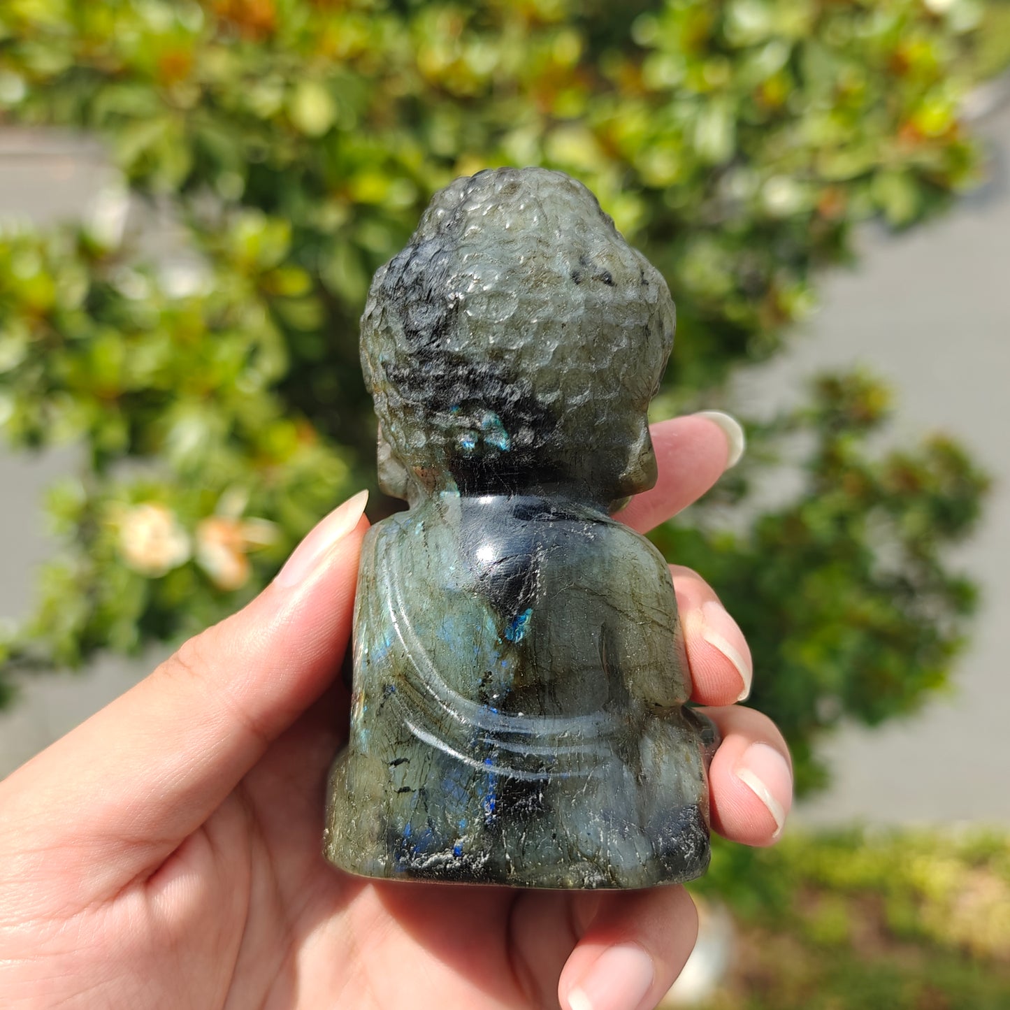 Hand Carved Labradorite Buddha For Decoration And Gift