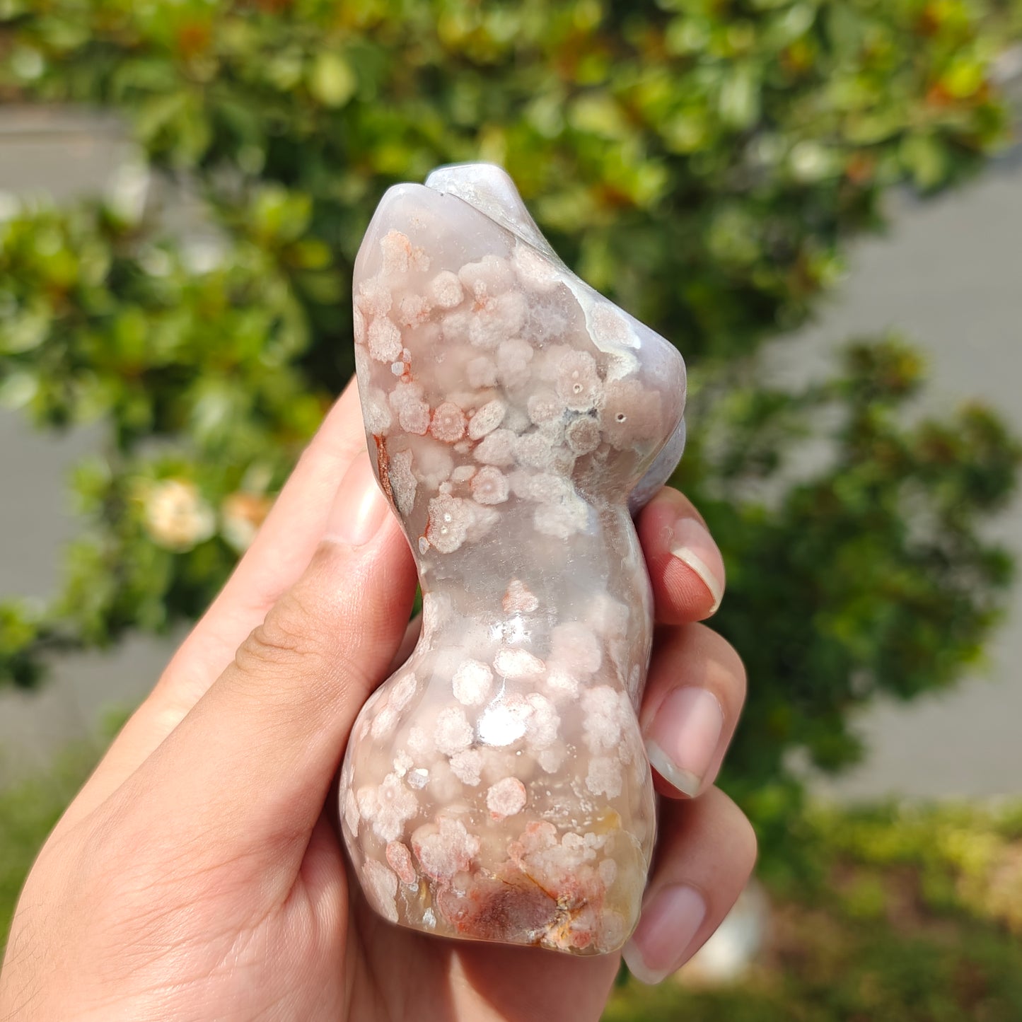 Hand Carved Flower Agate Woman Body For Decoration And Gift