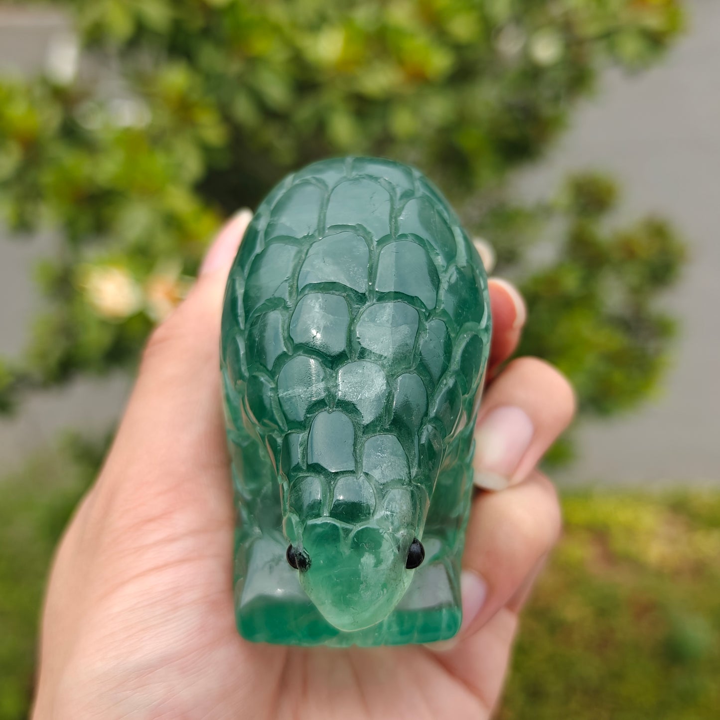 Hand Carved Green Fluorite Pangolin For Decoration And Gift