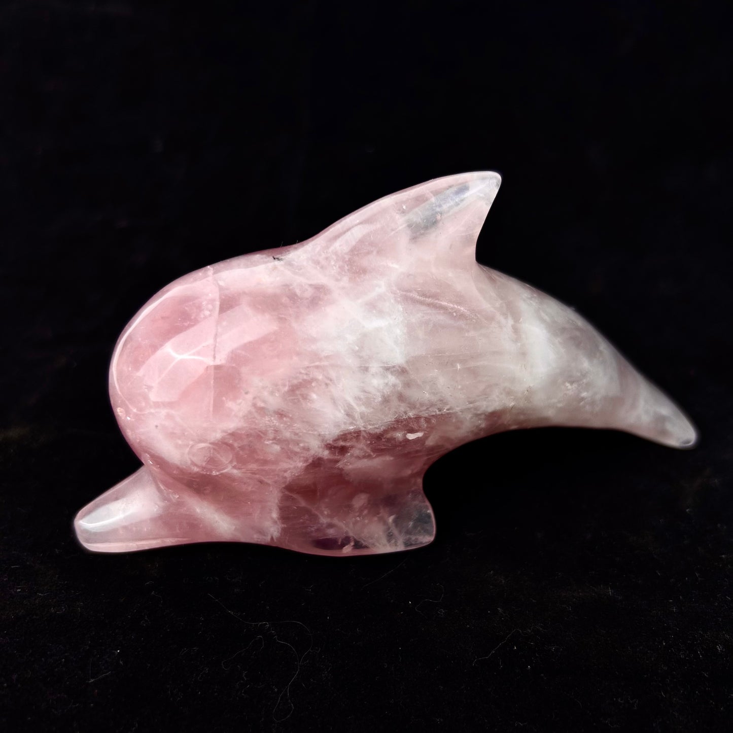 New Arrivals Hand Carved Rose Quartz Dolphin