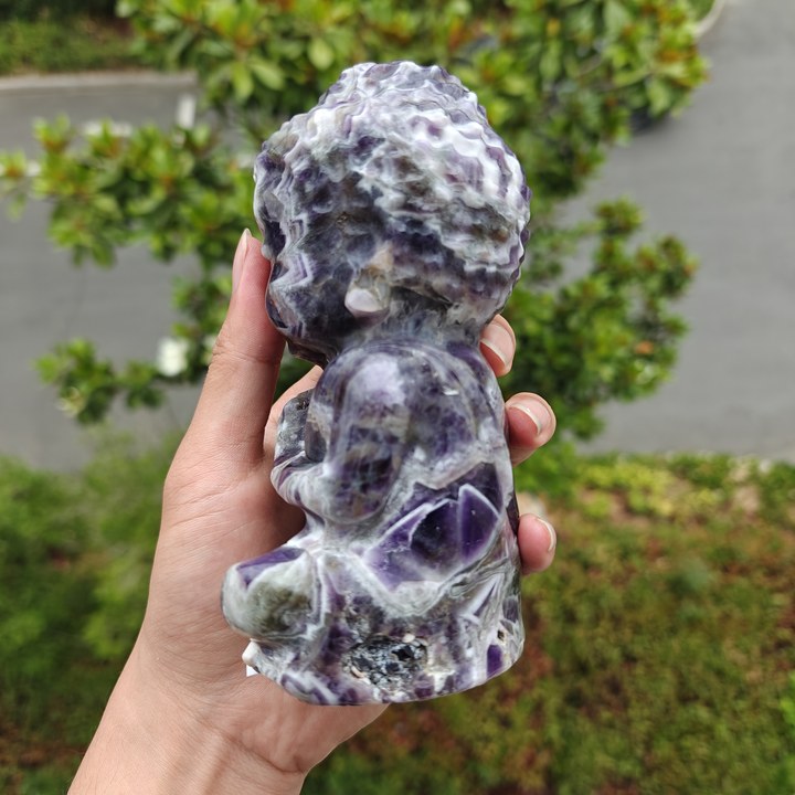 Hand Carved Dream Amethyst Buddha For Decoration And Gift