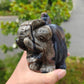 Hand Carved Volcano Agate Elephant For Decoration And Gift