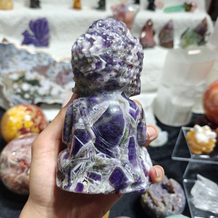 Hand Carved Dream Amethyst Buddha For Decoration And Gift