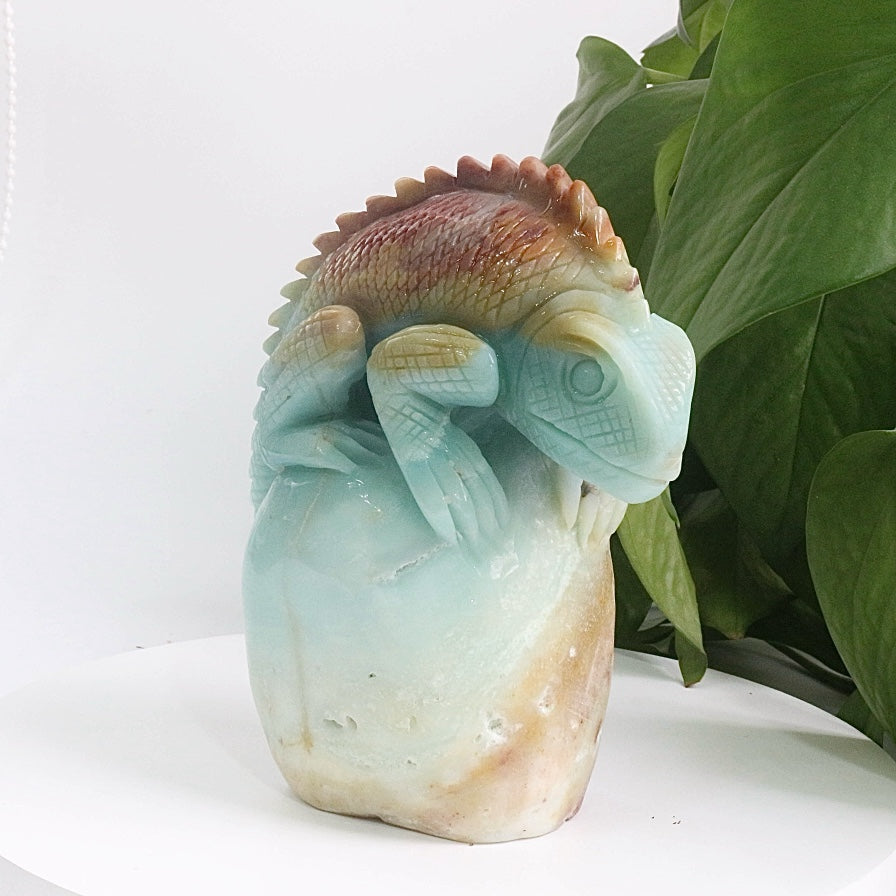 Amazonite stone lizard animal totem spirit stone