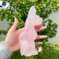 Natural Rose Quartz Crystal Carved Sphynx Cat Crystal Carved Hairless Cat Reiki Healing