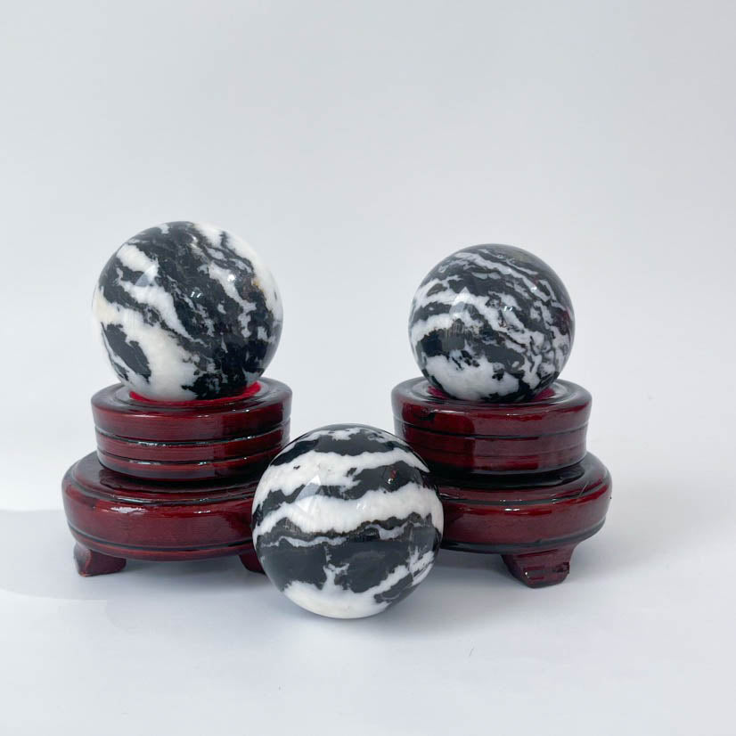 1kg Wholesale Black and White Zebra Jasper Sphere