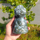 Hand Carved Moss Agate Buddha For Decoration And Gift