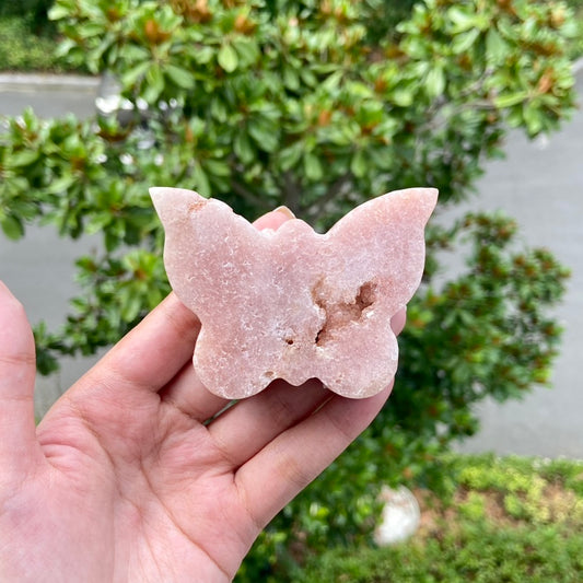 Pink Amethyst Butterfly Crystal Healing Crystal Carving Reiki Healing Stone