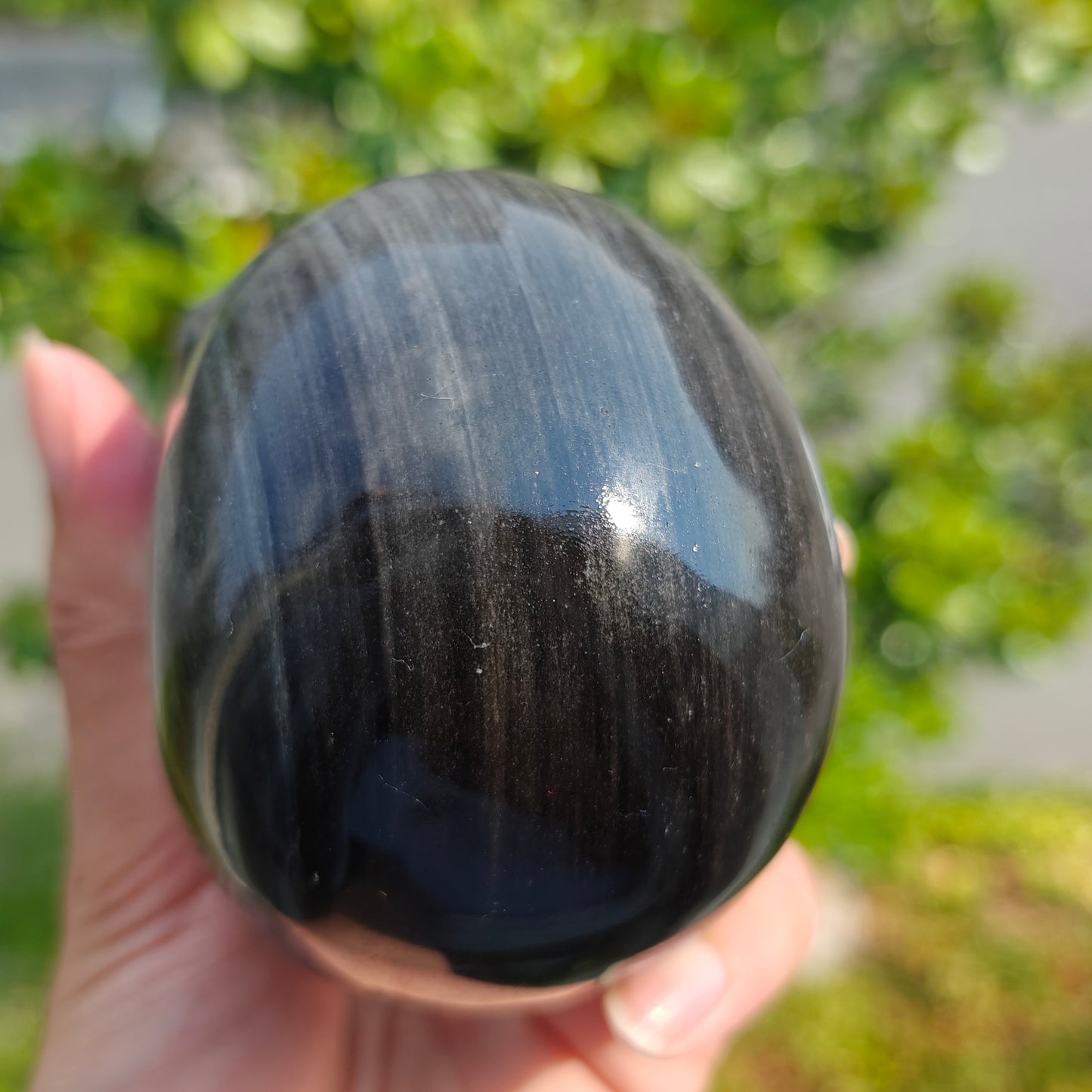 Hand Carved Sliver Obsidian Skull For Decoration And Gift