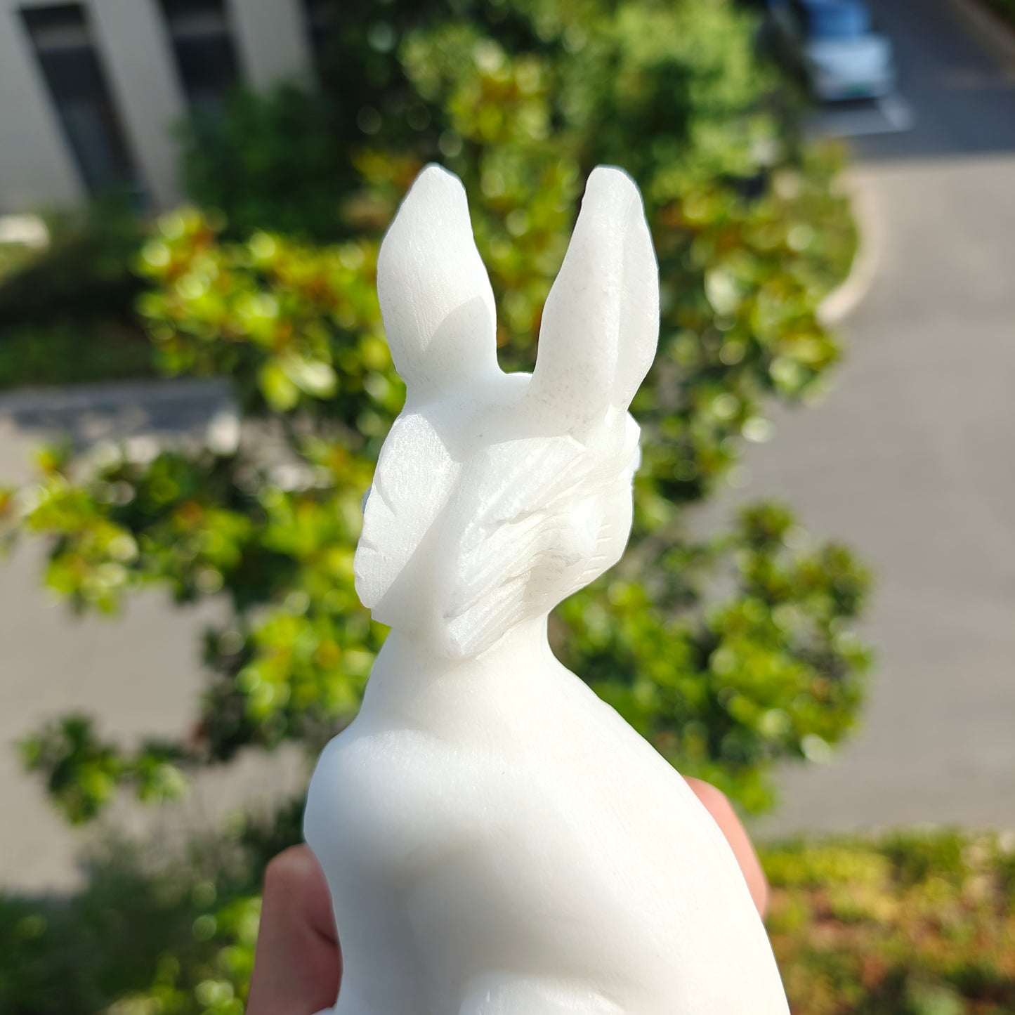 Hand Carved White Jade Fox For Decoration And Gift